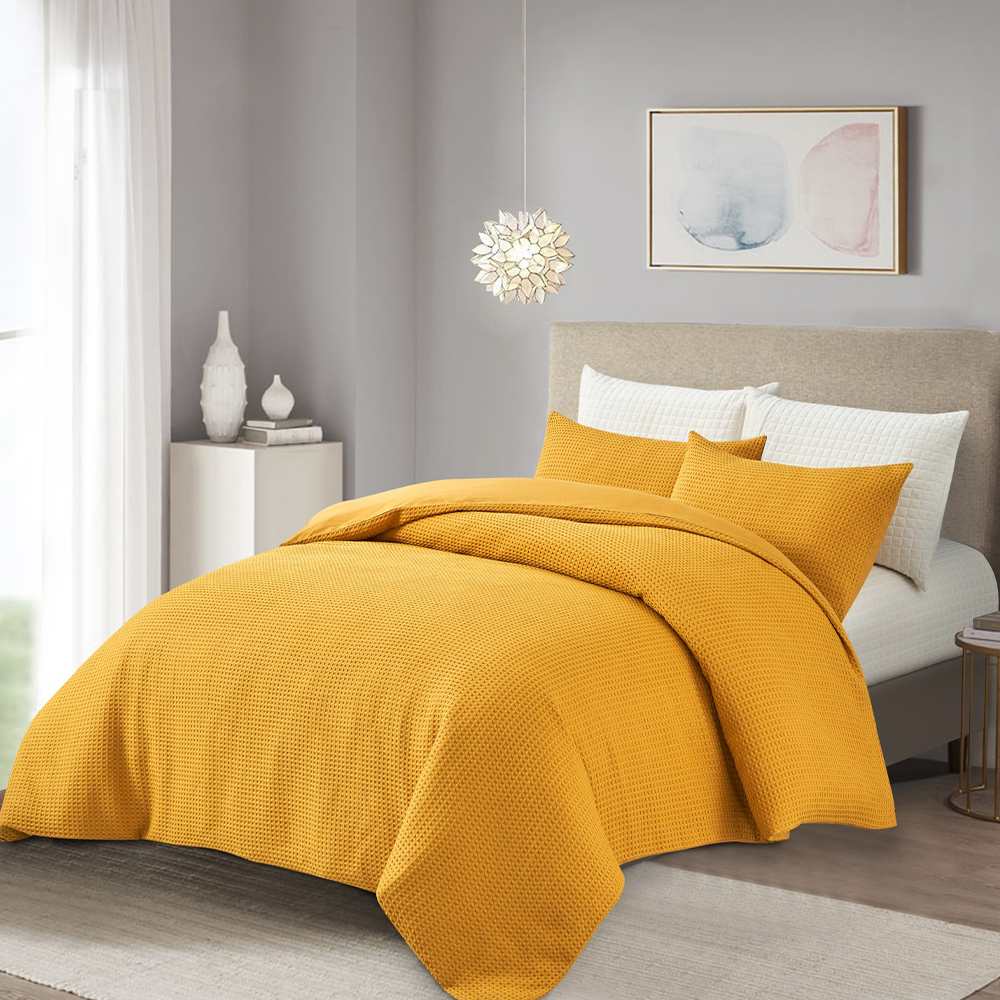 Hawaii Waffle Modern Textured Duvet Cover Quilt Cover Set Bedding Set
