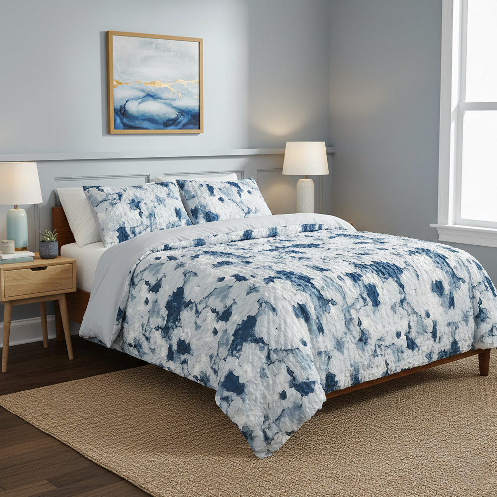 MilahTie-Dye Watercolor Seersucker  Duvet Cover Quilt Cover Set Bedding Set