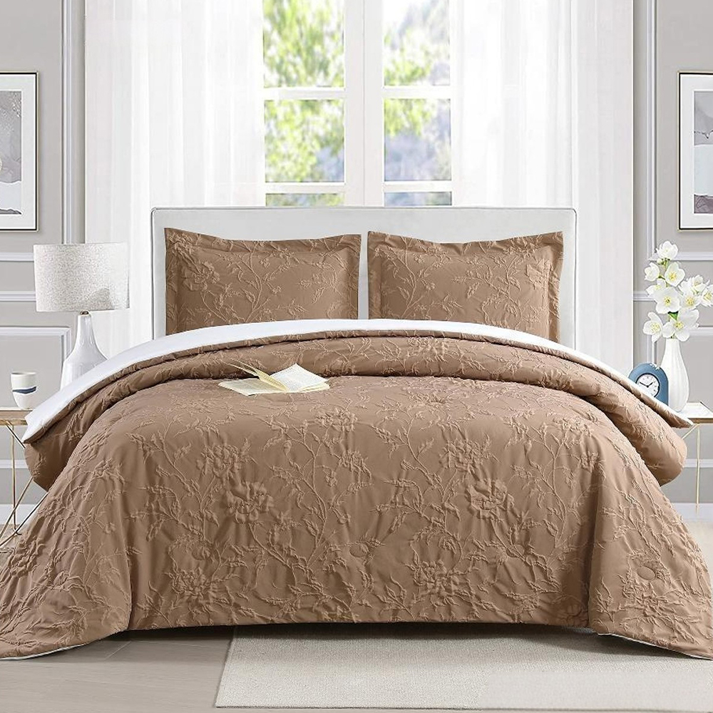 Miniral Textured Botanical Floral Leaf Embossed Duvet Cover Quilt Cover Set Bedding Set