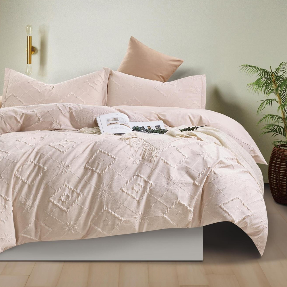 Indra Textured Boho Embossed Duvet Cover Quilt Cover Set Bedding Set