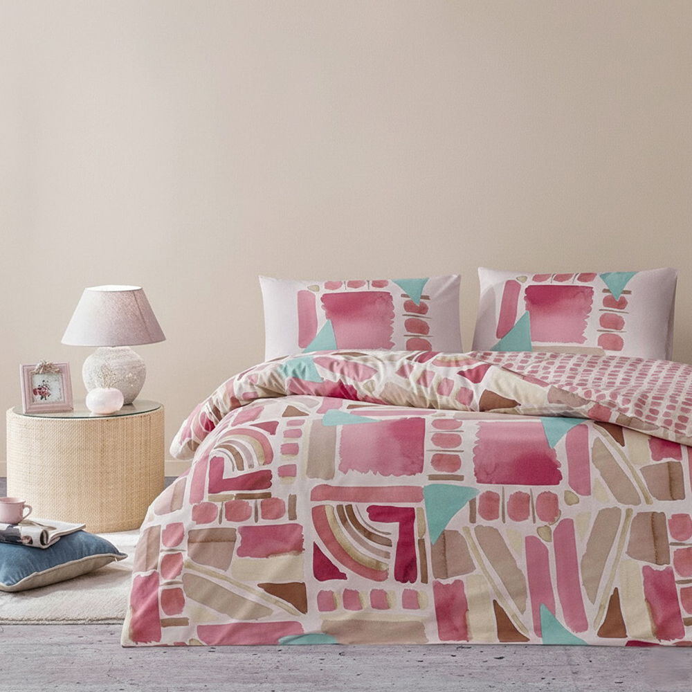 Armando Watercolor Geometric Reversible Print Duvet Cover Quilt Cover Set Bedding Set