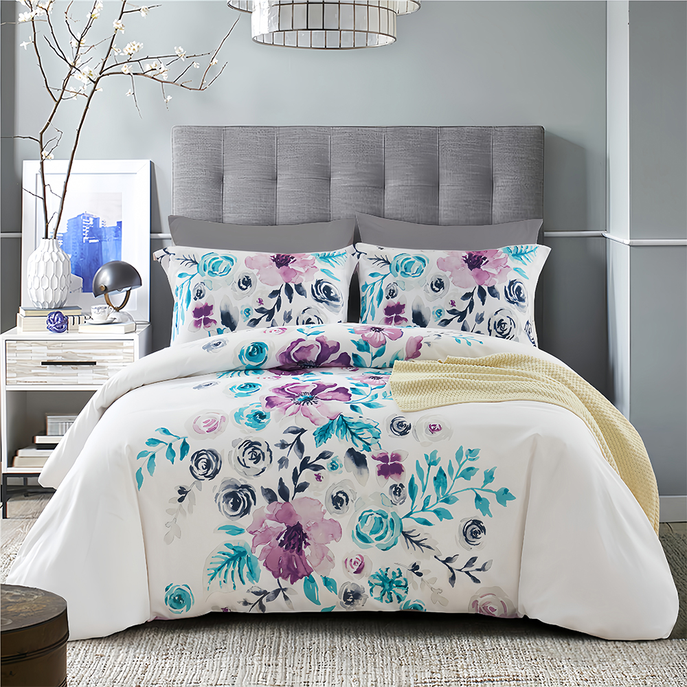 Sianna Floral Botanical Printed  Duvet Cover Quilt Cover Set Bedding Set