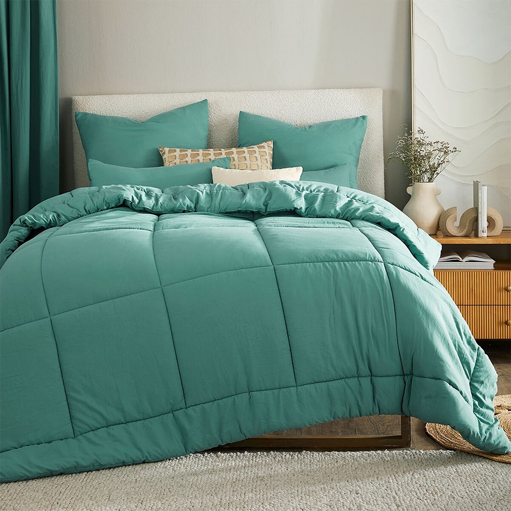 Isadora Solid Grid Quilted Comforter Set