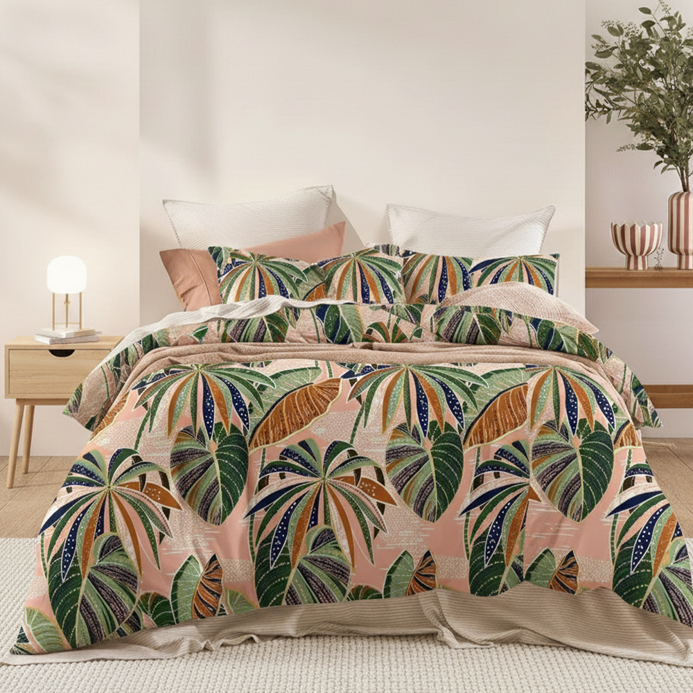 Maidstone Nature Leaf Prints Pure Microfiber Cotton Printed Duvet Cover Quilt Cover Set Bedding set