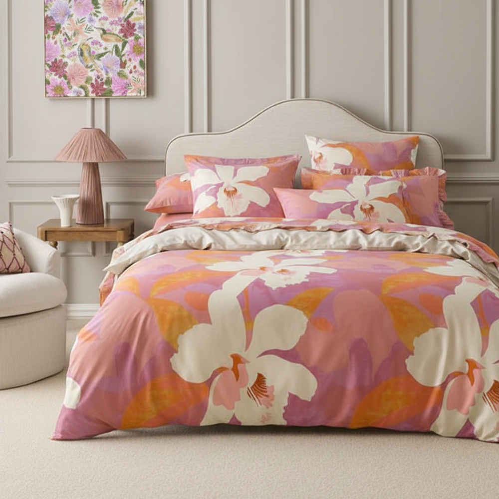Bianca Printed Floral Strip  Pure Microfiber Cotton Printed Duvet Cover Quilt Cover Set Bedding set