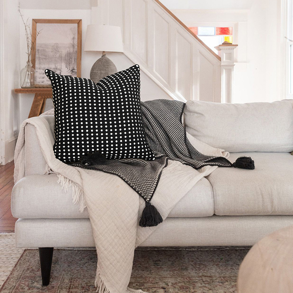 Cotton thread woven cushion deco pillow