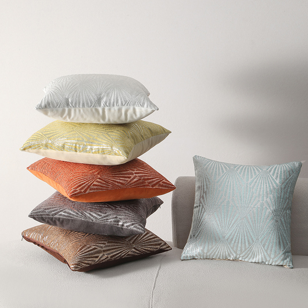Geometric chenille textured cushion deco pillow