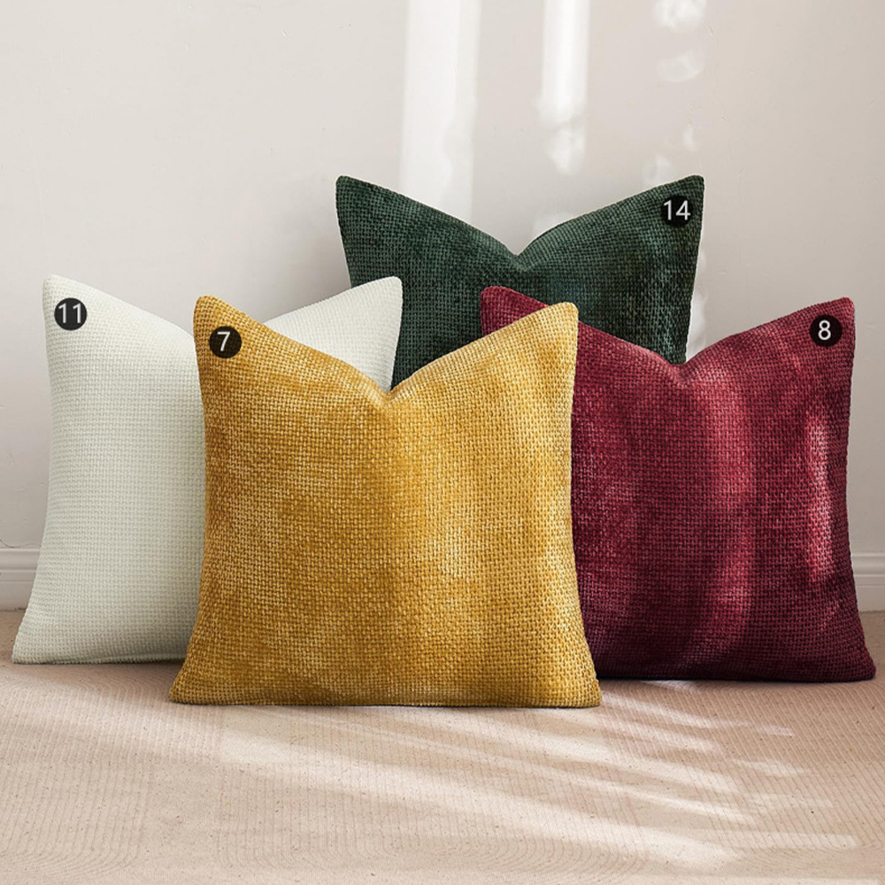 Textured chenille cushion deco pillow