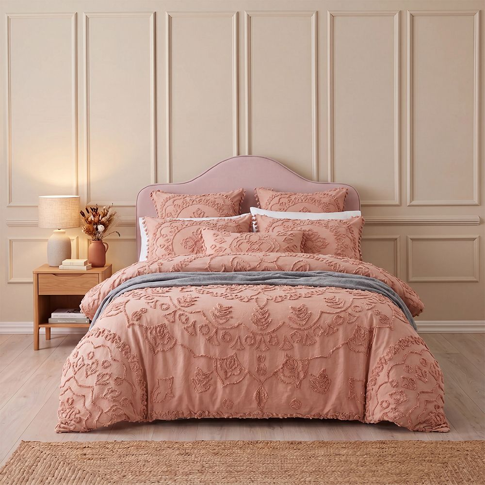 Terracotta Full-Panel Tufted Comforter Set
