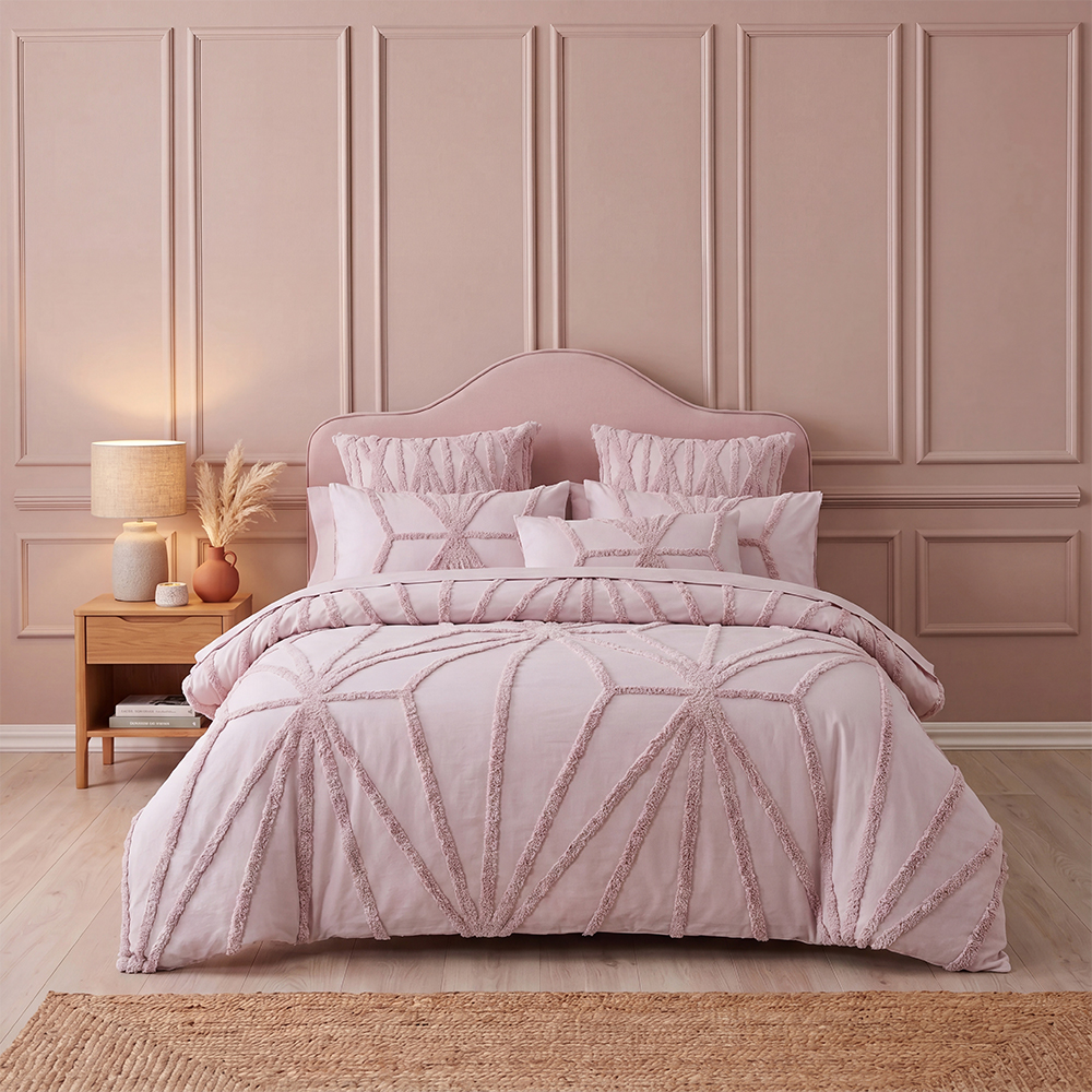 Blush Starburst Tufted Comforter Set